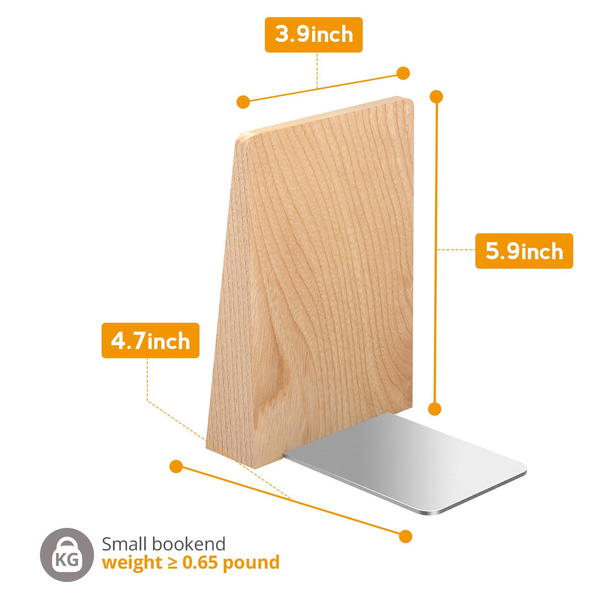 DRELIFAM Ash Wood Book Ends Heavy Duty Handmade Book Ends for Shelves Decorative Bookends to Hold Heavy Books (Ash Wood Small) DRELIFAM