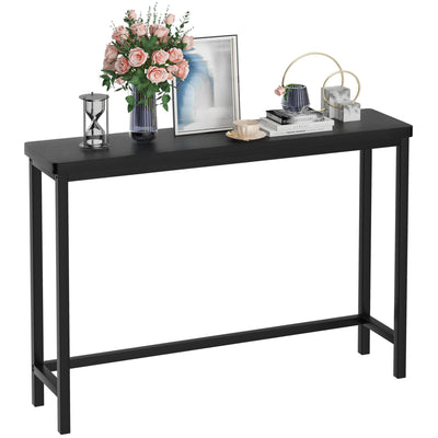 VASMIA Console Table, Entryway Table, Narrow Sofa Table, 39" Bamboo Hallway Table for Entryway, Living room, Bedroom, Foyer, Black