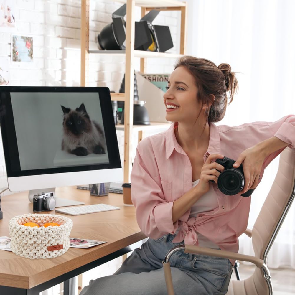 FREEBLOSS Macrame Basket Kit - DIY Macrame Kit with Video Tutorial and 100m Cotton Cord for Storage and Crafting FREEBLOSS