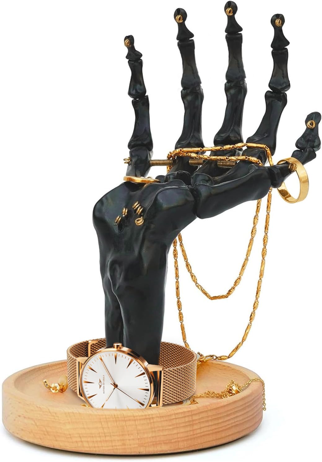 Suck UK | Skeleton Hand Ring Holder & Jewelry Stand | Earring Organizer & Necklace Holder For Gothic Decor | Halloween Decorations & Bedroom Accessories | Bracelet Holder & Jewelry Organizer | Black Suck UK