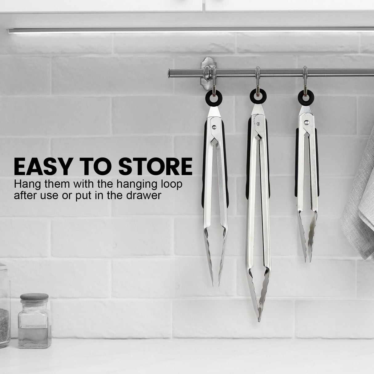 12 Pack Stainless Steel Kitchen Tongs 7/9/12 Inches Food Serving Tong Kitchen Cooking Tongs High Heat Resistant Tongs for Cooking Non Stick Locking Kitchen Tong Food Tongs for Grill Salad Frying BBQ CHENGU