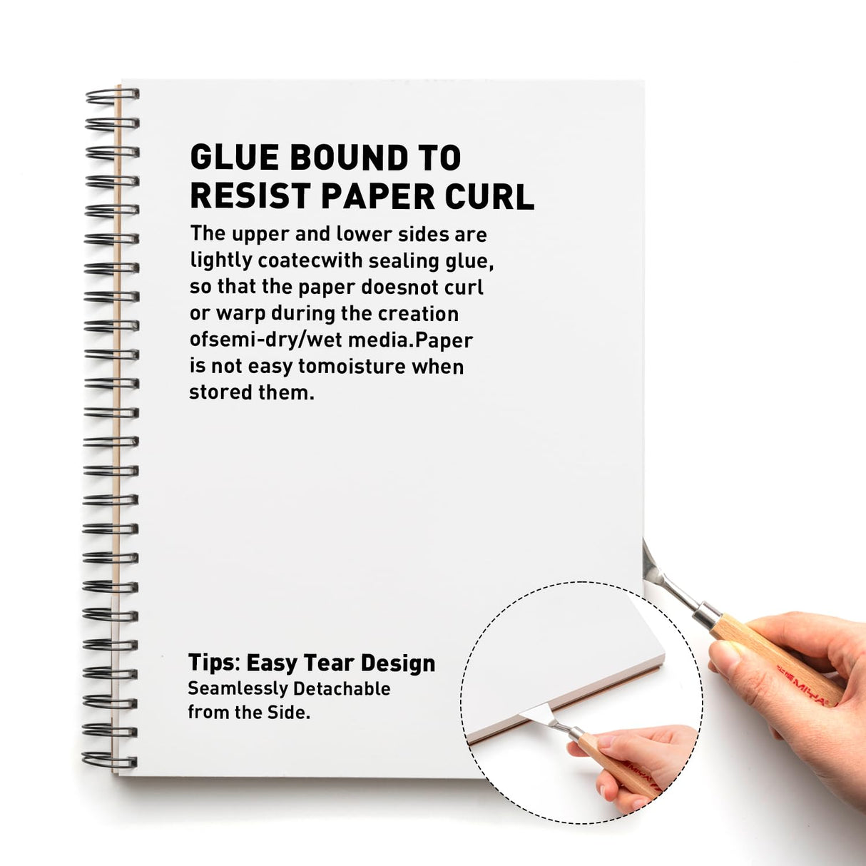 HIMI Mix Media Paper Pad 9X12''(180g/m²) 40 Sheets Mix Paper Pad, Side Wire Bound, Fine Texture, in Gouache Acrylic Art Pad for Sketching, Ink Sketch Book, Art Supplies Drawing Pad Gift (Pink) HIMI