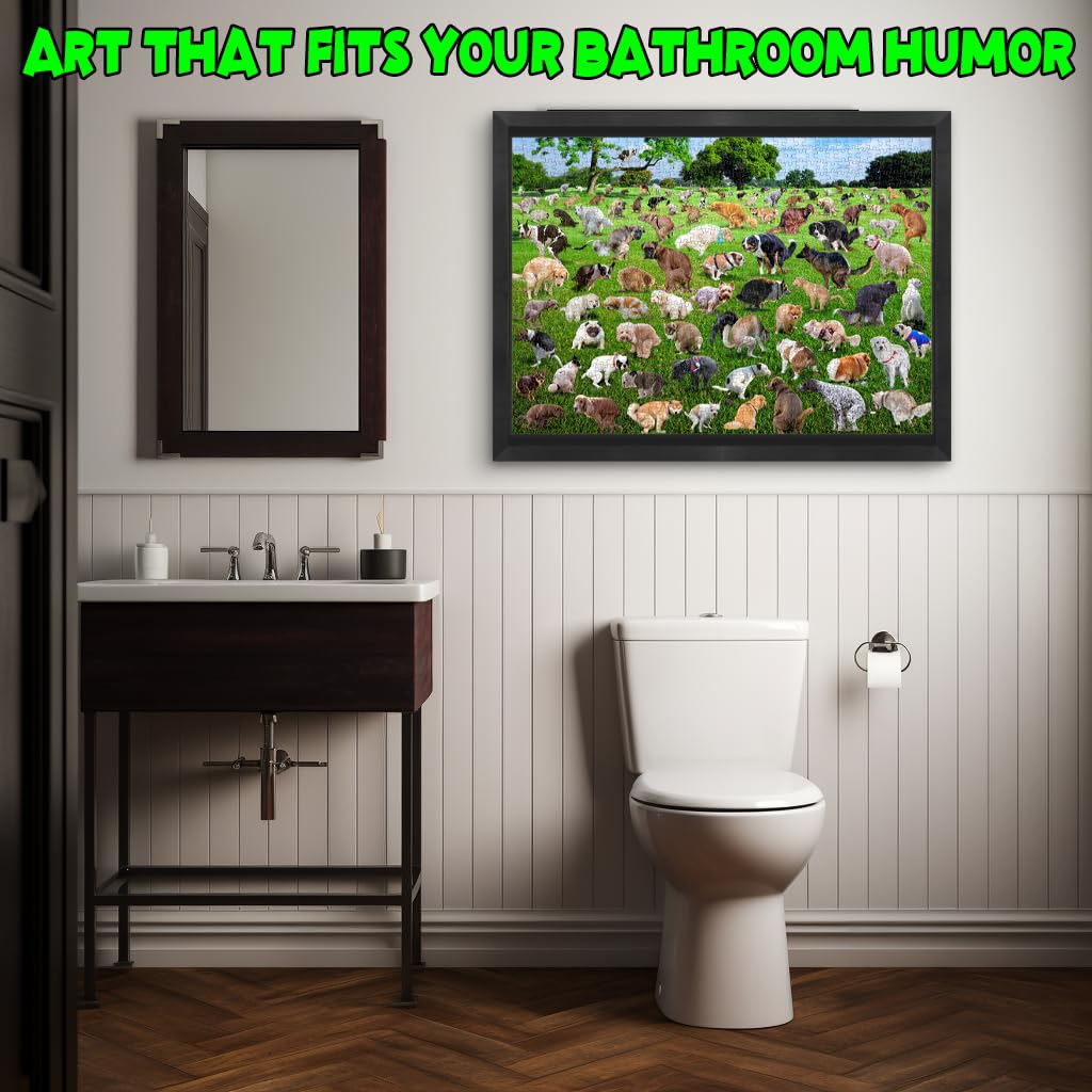 Funwares Original 101 Pooping Puppies Puzzle - Hilarious Jigsaw Puzzle - Perfect White Elephant Gag Gift - Funny Dog Pooping Puzzle for Adults and Kids! 1000 Piece Puzzle! Funwares