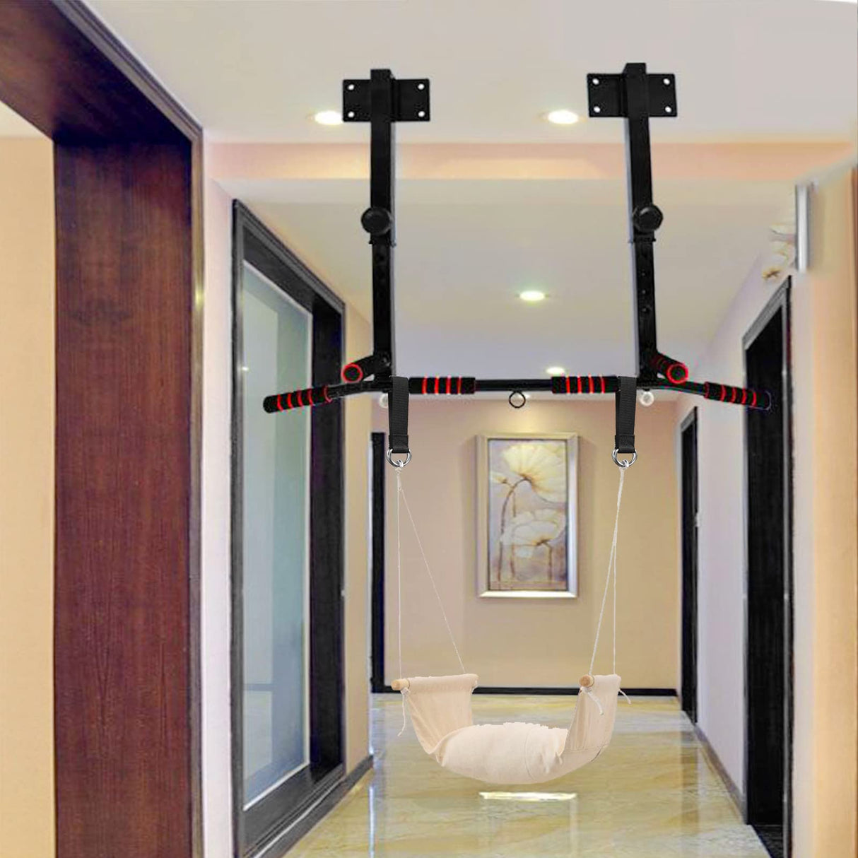 XonyiCos 4 PCS Short Straps Tree Swing Straps Hanging Kit, with Carabiners, Heavy Duty Suspension Kits for Gym Fitness Cable Machine Extension, Hanging Pulleys, Rings,Hammock Tree Straps XonyiCos