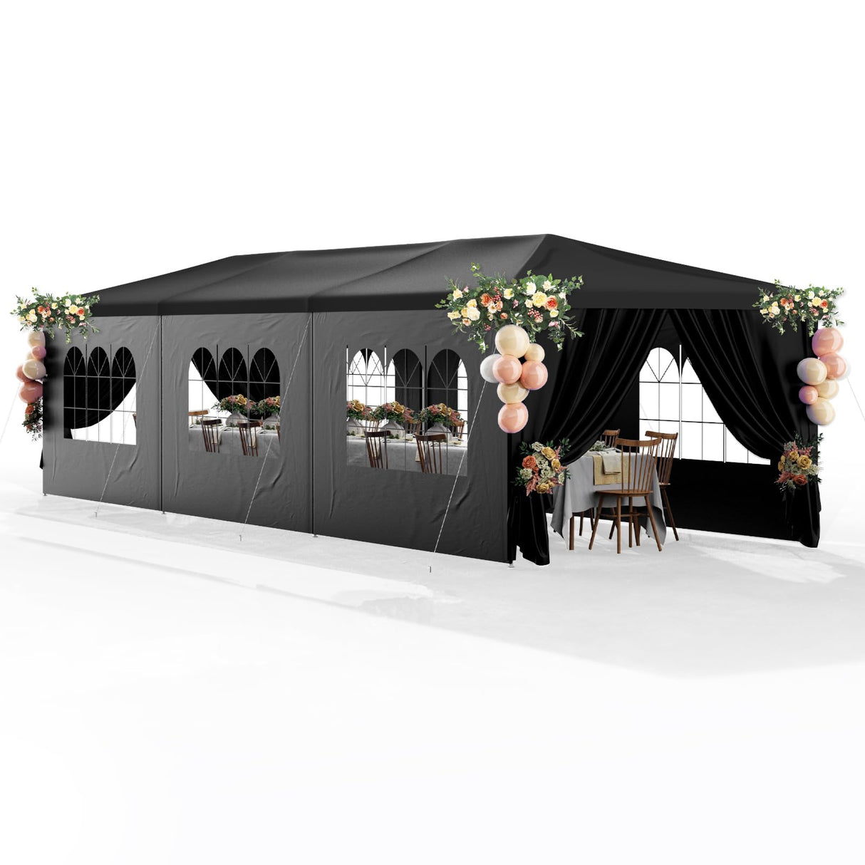 Party Tent 10x30 Outdoor Wedding Tents for Parties, Heavy Duty Event Tents Canopy for Parties Gazebo Shelter with 8 Removable Sidewalls Waterproof Party Wedding BBQ Events Tent for Parties susici