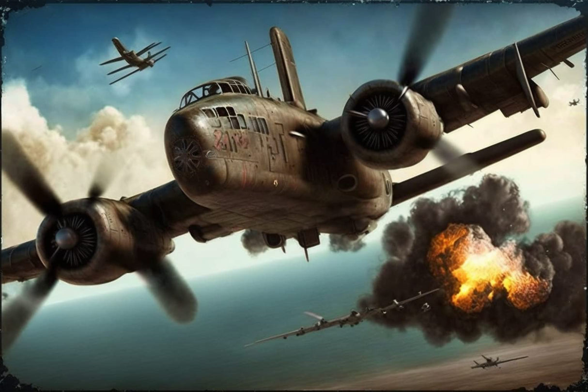 Airplane Bombing Diamond Painting Kits, Diamond Painting Cross Stitch 5D Round Diamond Adult Children Fun DIY Art, Suitable for Wall Decor Living Room Decor Or Gifts for Friends-12X16Inch STOJAN