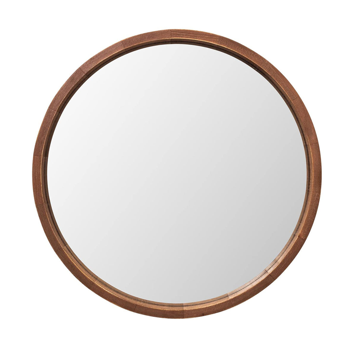 LYYYXGYP Round Wood Mirror 24 Inch Farmhouse Wall Mirror Wooden Framed Brown Circle Mirror for Bathroom LYYYXGYP