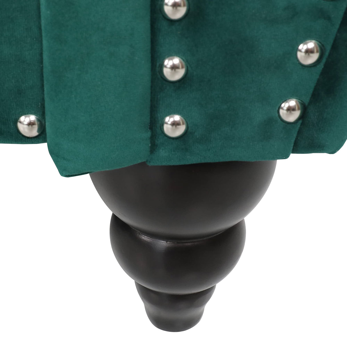 Chesterfield Sofa Velvet, Modern Tufted Couch 3 Seater with Rolled Arms and Nailhead for Living Room, Bedroom, Office, Apartment (Green) ORRD