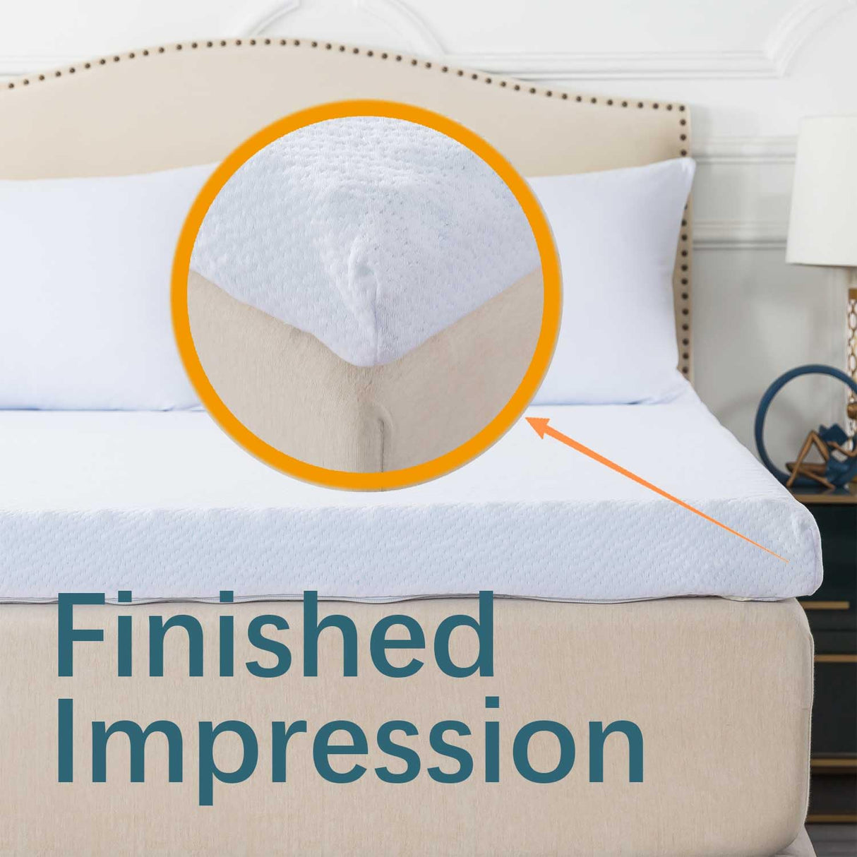 WhatsBedding Mattress Topper Cover (Only Cover),2-3 Inch Zippered Mattress Topper Protector, Ultra-Soft, Breathable, Removable with Straps, CertiPUR-US Certified WhatsBedding