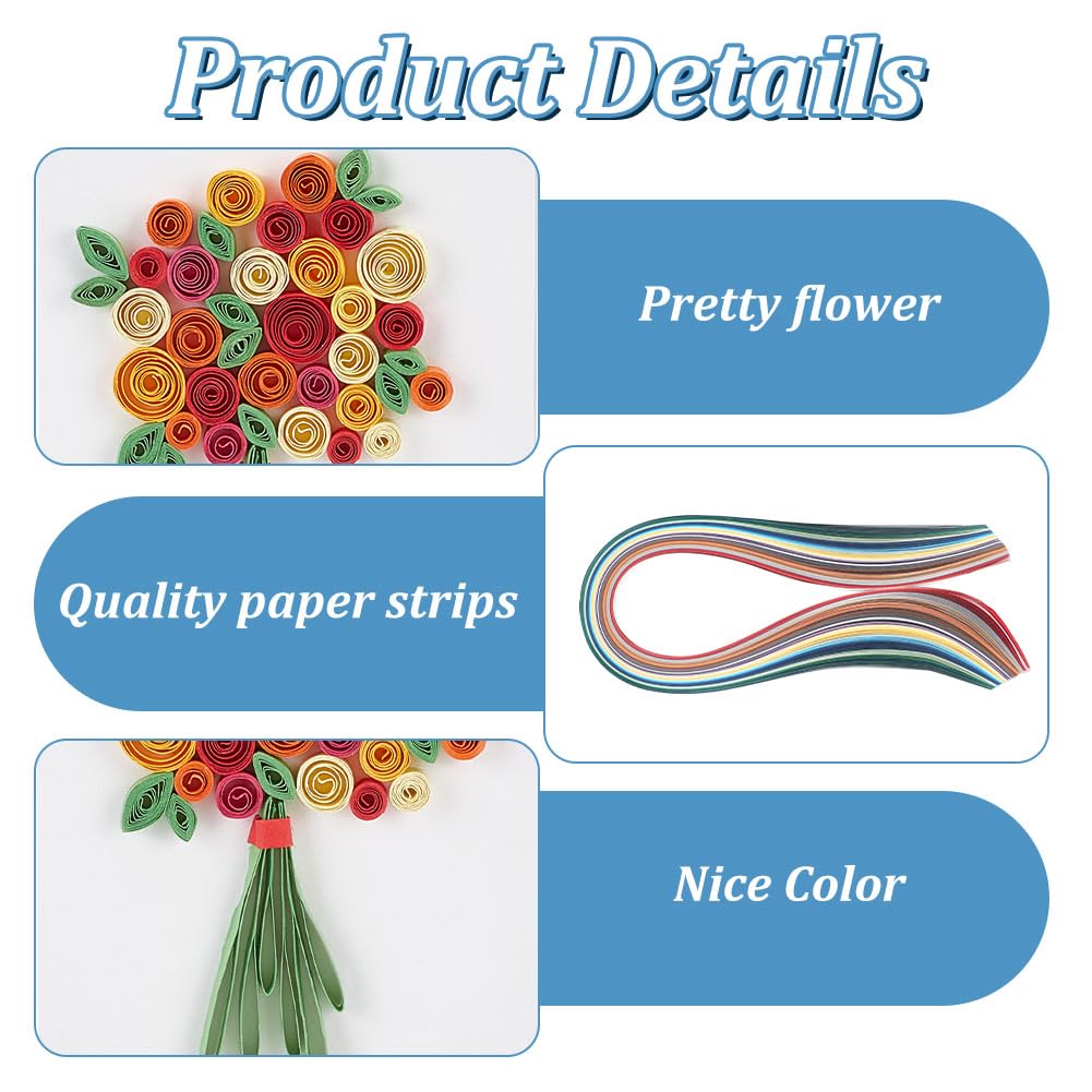 WEBEEDY Paper Quilling Kit 20 Sets Flower Card Quilling Kit with Paper Quilling Strips Tools Paper Quilling Set DIY Handmade Arts Crafts Christmas Valentine's Day Birthday Gifts WEBEEDY