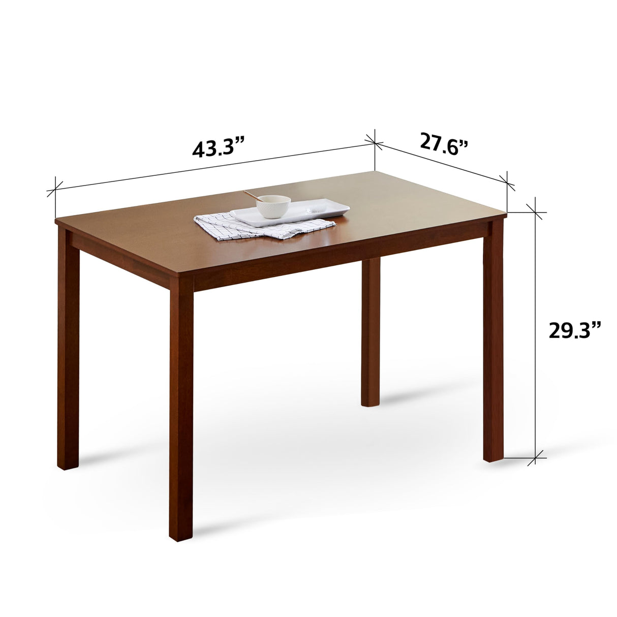 Livinia Seattle 5-Piece Wooden Dining Table Set for 4, Modern Farmhouse Kitchen Dining Room Set with Solid Wood Ladder Back Chairs for Small Space (Antique) Livinia