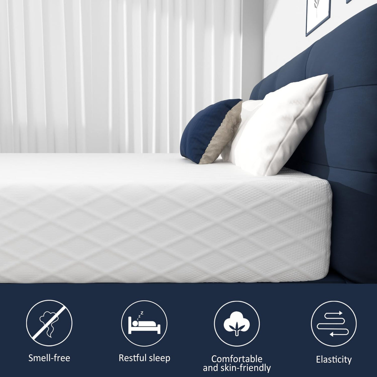 LIYIH Queen Size Mattress,10 Inch Queen Mattress,Guest Room Mattresses,Improves Sleep and Reduces Back Pain, CertiPUR-US Certified【New Version】 LIYIH