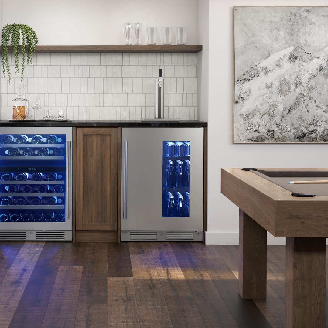 Zephyr Presrv™ 24" Stainless Steel Kegerator & Beverage Cooler - Indoor Refrigerator, Cellar Freestanding Fridge and Keg Beer Cooler - Compatible with Multiple Keg Configurations Zephyr