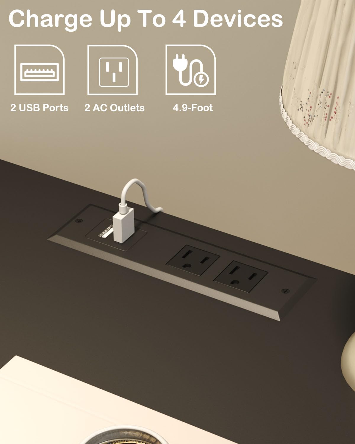 Gadroad LED Nightstand with Charging Station, Bedside Table with 3 Drawers and LED Lights, End Table Sofa Couch Side Table with Pull-Out Shelf, Black Gadroad