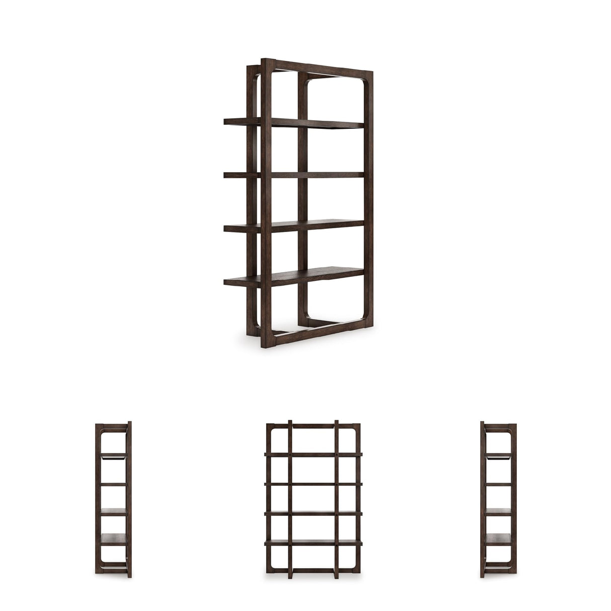 Signature Design by Ashley Breckington Contemporary Wood Framed 76" Bookcase with 4 Shelves, Dark Brown Signature Design by Ashley