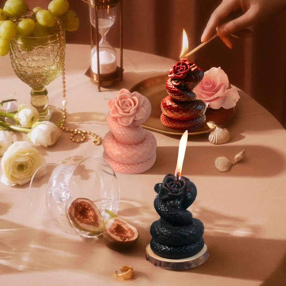 Candle Mold 3D Snake Winding Shape Silicone Resin Mold for Aromatherapy Candles Homemade Wax,Festive Decorative Candle molds,Resin DIY Mold lomitech