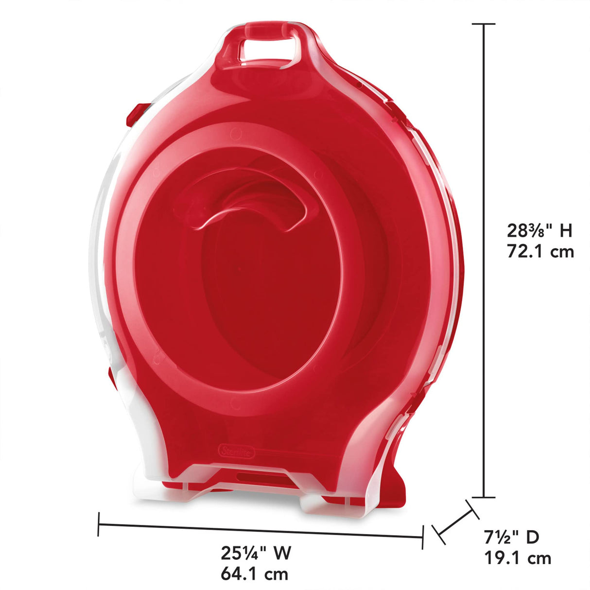 Sterilite Clear Lid Stackable Nesting Storage Christmas Holiday Wreath Box with Handle, Feet, and Latches for Up to 24 inch Wreaths, Red (4 Pack) Sterilite
