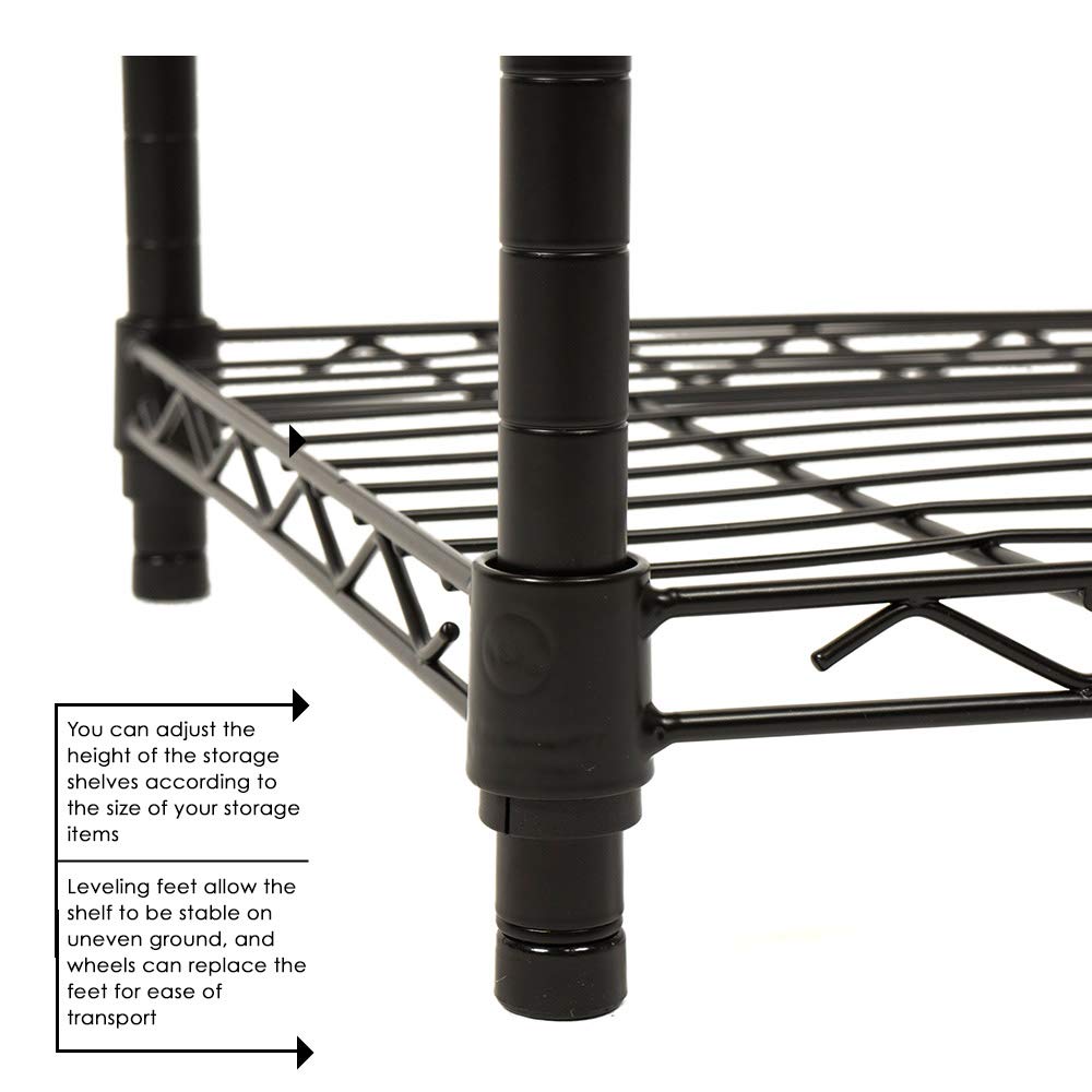 14x36x54 Inch 4-Shelf Storage Shelves Heavy Duty Shelving Unit for Kitchen Metal Shelves Garage Organizer Wire Rack Shelving Storage Unit Shelf Adjustable Utility NSF Certification Commercial BestOffice