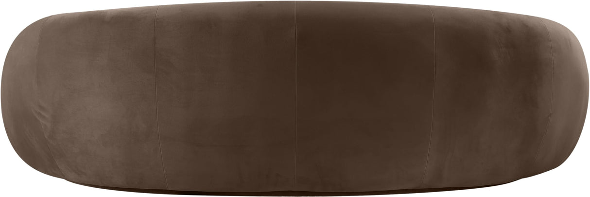 Meridian Furniture 44044Brown-S Emery Collection Modern | Contemporary Sofa with Ultra Luxe Brown 460 GSM Velvet, Solid Eucalyptus Wood Inner Frame, 95" W x 45.5" D x 31" H, Brown Meridian Furniture
