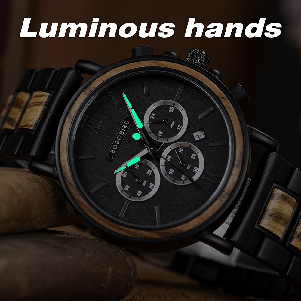 2win Mens Personalized Engraved Wooden Watches Custom Anniversary Birthday Wooden Watches for Him Husband Boyfriend Dad Son Christmas Watch 2win