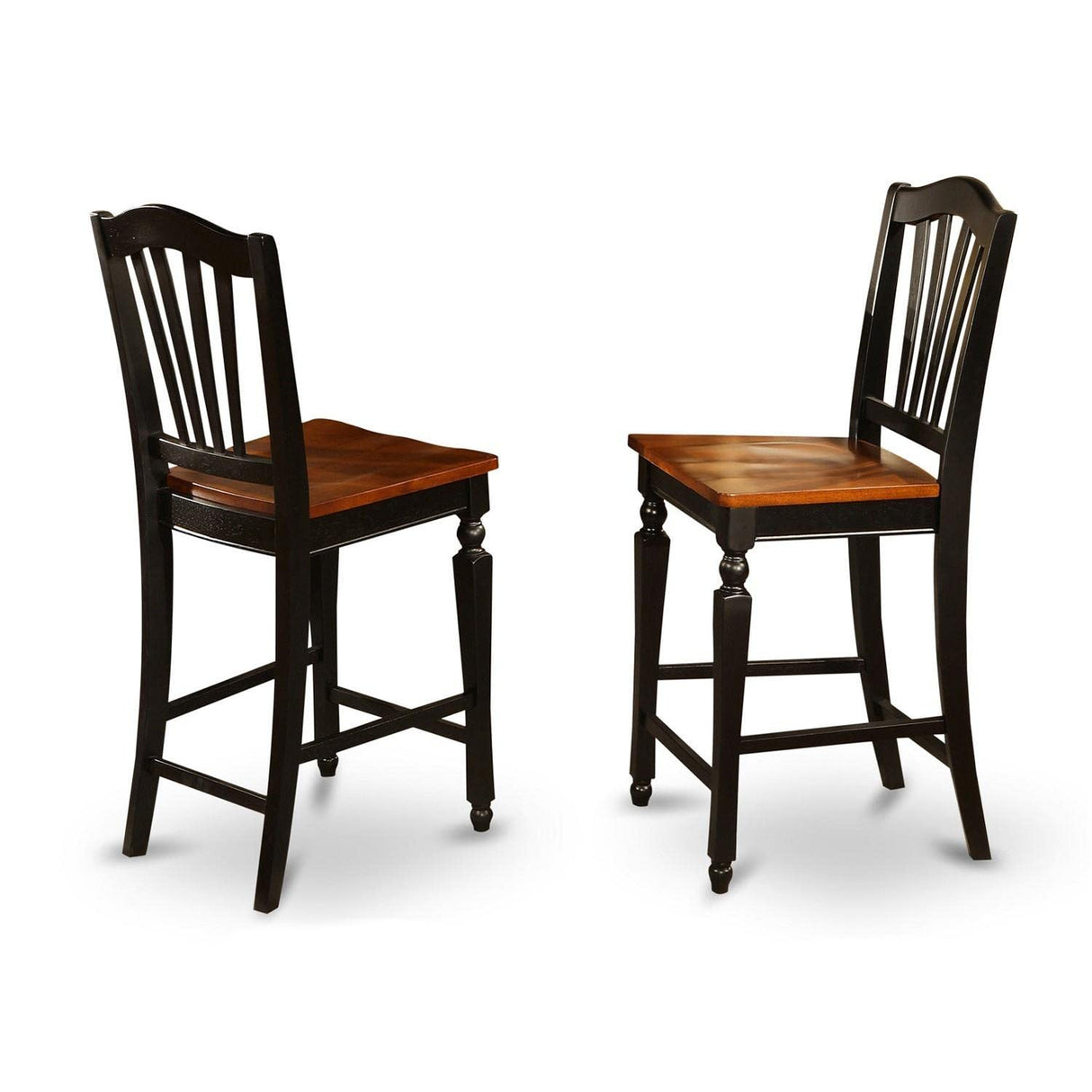 East West Furniture PBCH3-BLK-W 3 Piece Counter Height Pub Set for Small Spaces Contains a Square Kitchen Table and 2 Dining Room Chairs, 36x36 Inch, Black & Cherry East West Furniture