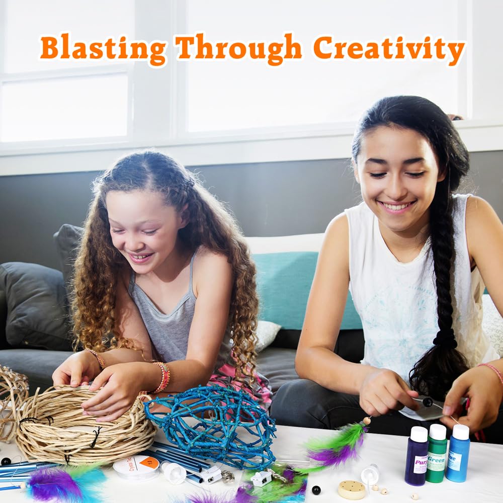 CHARTEKS 3D String Light Craft Kit with Paint for Kids, 3 Projects Pack String Art Kit with 60 LED Bulbs, Wind Chime, Arts and Crafts Set, Birthday Gifts for Girls and Boys Ages 8+ (Corn-Leaf String) CHARTEKS