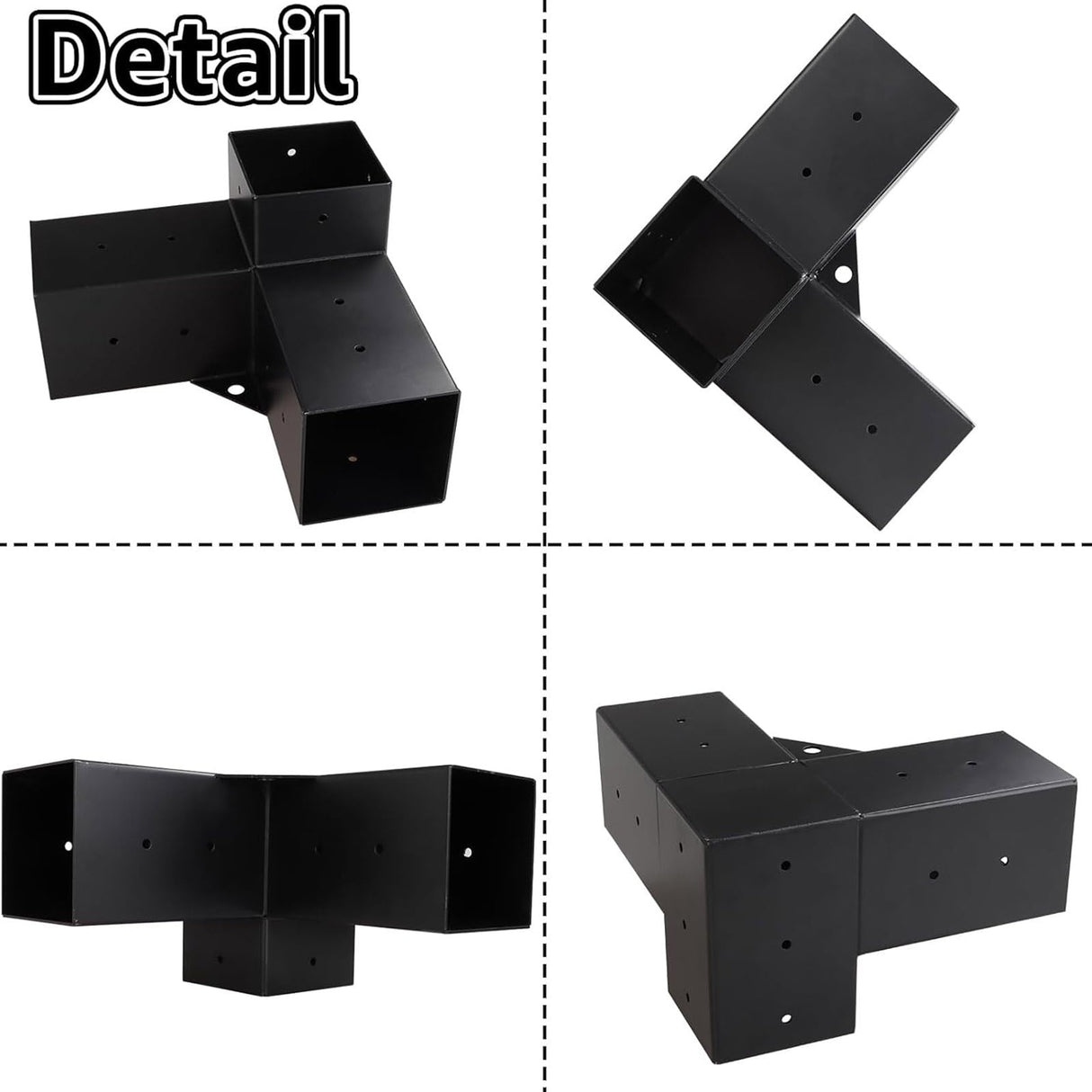 LANIAKEA 2PCS Pergola Brackets, 3-Way Right Angle Corner Bracket Pergola Kit with Screws, Pergola Hardware for 4x4 Inch(Actual: 3.5x3.5 Inch) Wood Beams LANIAKEA