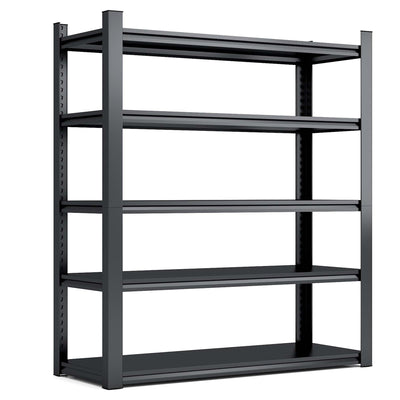 VIYET Heavy Duty 5 Tier Storage Shelves - 3000Lbs Capacity, Adjustable, Suitable for Warehouse, Basement, Workshop, 24"D x 48"W x 72"H, Black