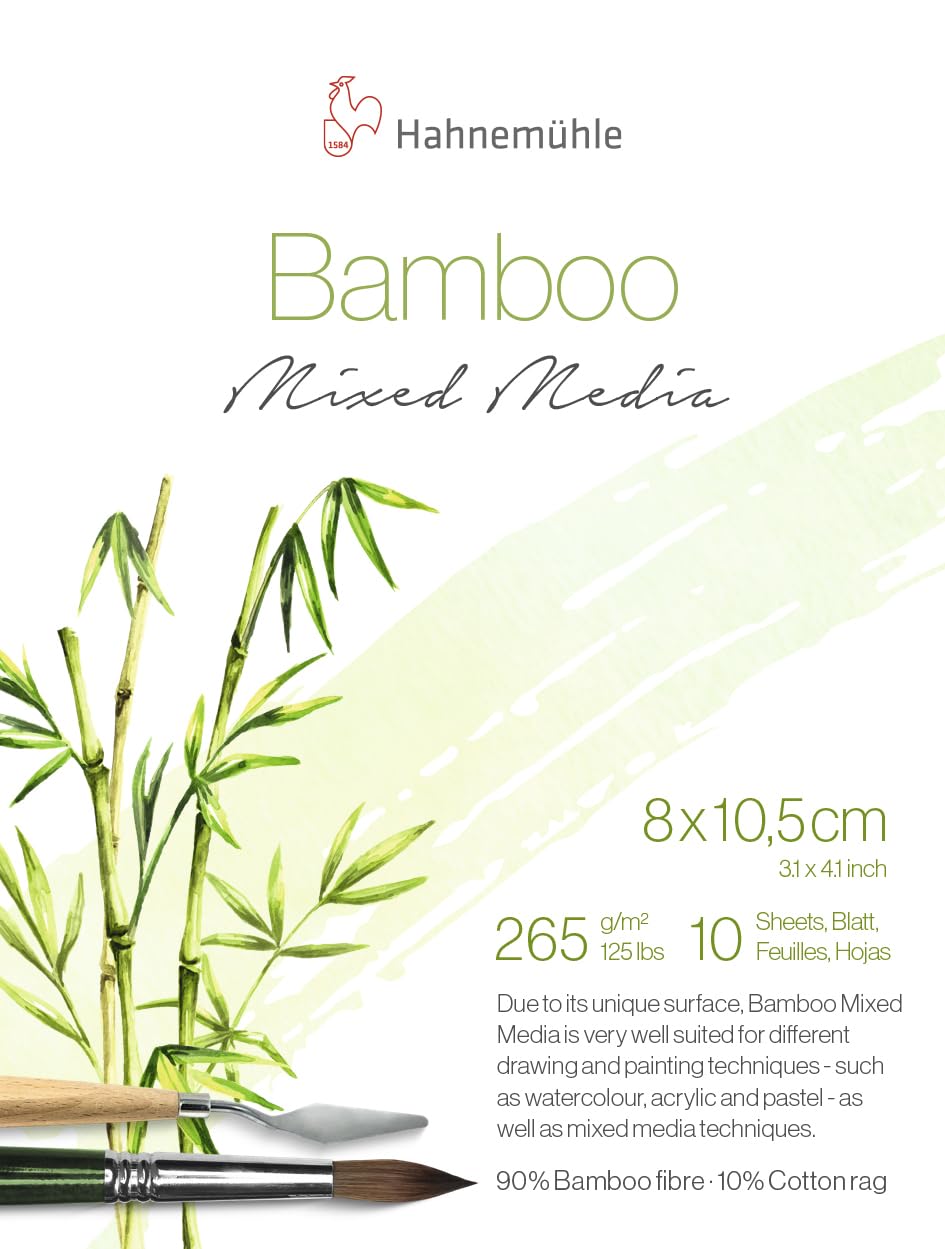 Bamboo Hahnemuhle Mixed Media Block, 265 GSM 10 Sheets - 8 x 10cm Hahnemühle