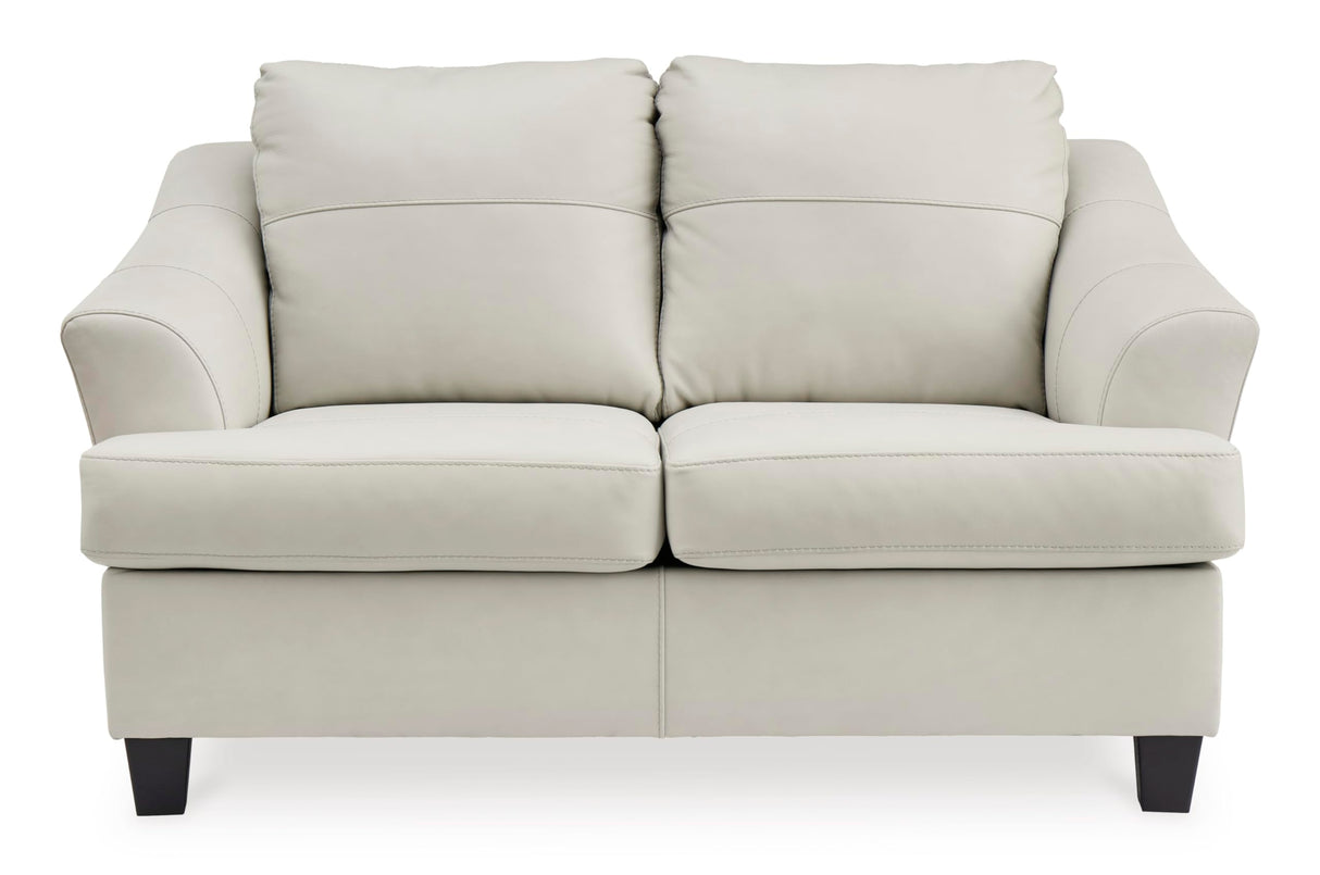 Signature Design by Ashley Genoa Modern Leather Match Loveseat, White Signature Design by Ashley