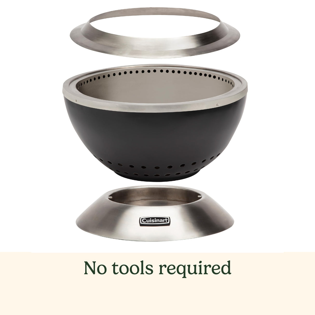 Cuisinart 24” Cleanburn Smokeless Fire Pit with Removable Ash Pan, Portable Outdoor Wood Burning Fireplace, Smoke Free Stainless Steel Outdoor Heater, Enhanced Airflow and Easy Cleanup with Ash Pan Cuisinart