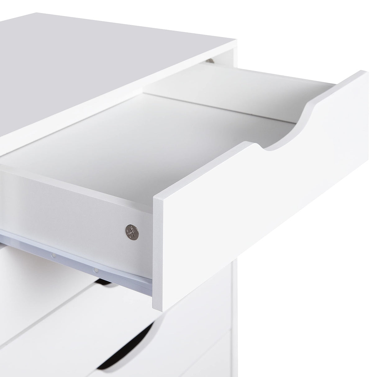 Naomi Home 9 Drawer Dresser for Bedroom, Stylish Tall Makeup Dressers, Storage Shelves, Small Dresser for Closet with 200 lbs Capacity - White Naomi Home