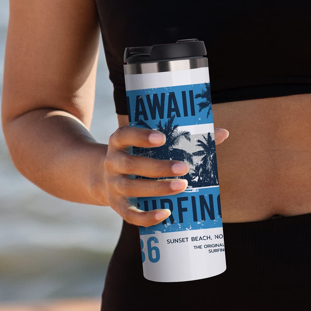 PYD Life Sublimation Tumblers Water Bottles 14 OZ White with Lid Stainless Steel Double Walled Coffee Tumblers Vacuum Insulated Flasks for Tumbler Heat Press 4 Pack PYD Life