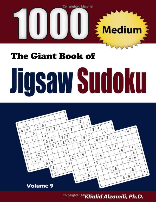 The Giant Book of Jigsaw Sudoku: 1000 Medium Jigsaw Sudoku Puzzles (Adult Activity Books Series) WoodArtSupply