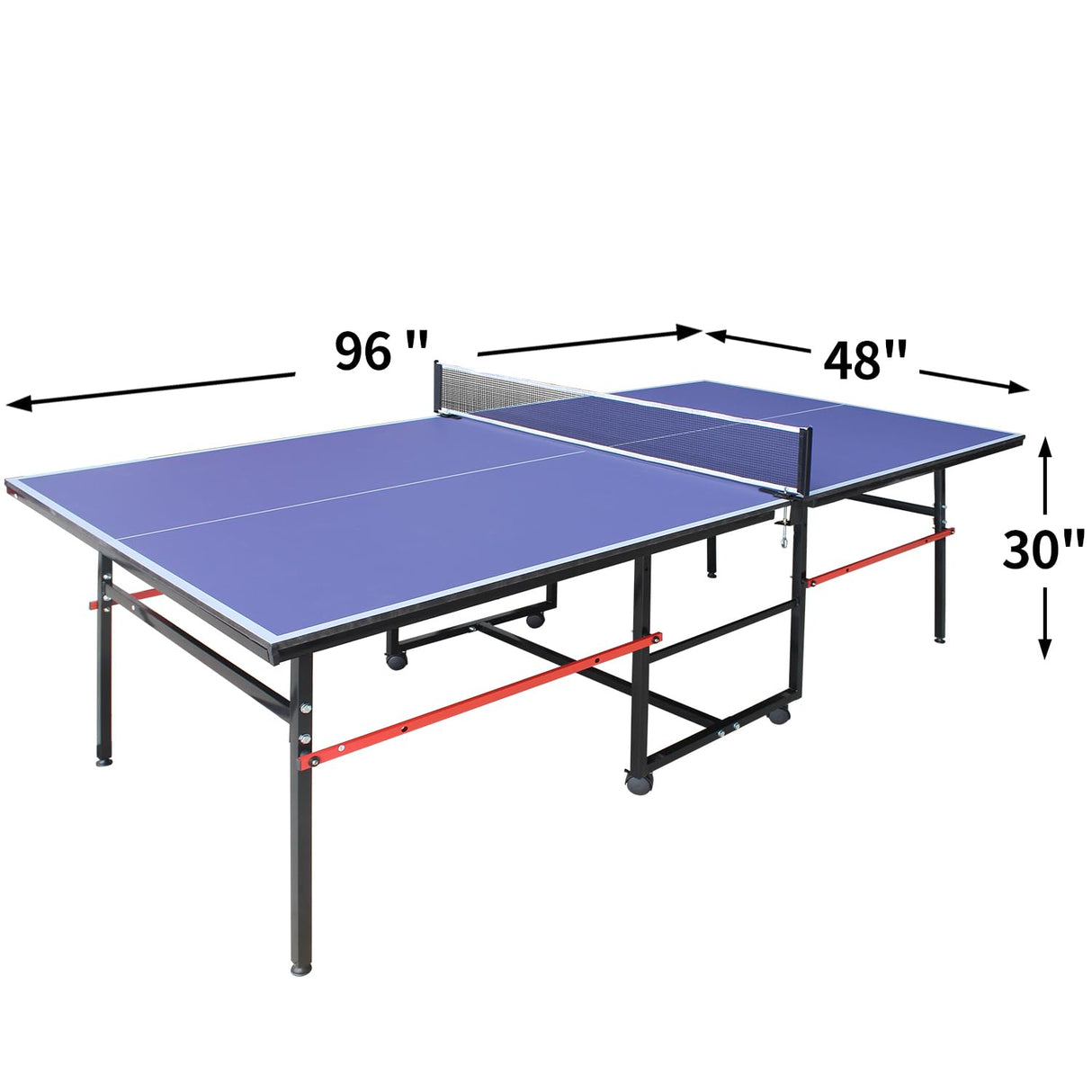 AOKUNG 8ft Professional MDF Indoor Table Tennis Table with Quick Clamp Ping Pong Net with Two Rackets and Three Balls AOKUNG