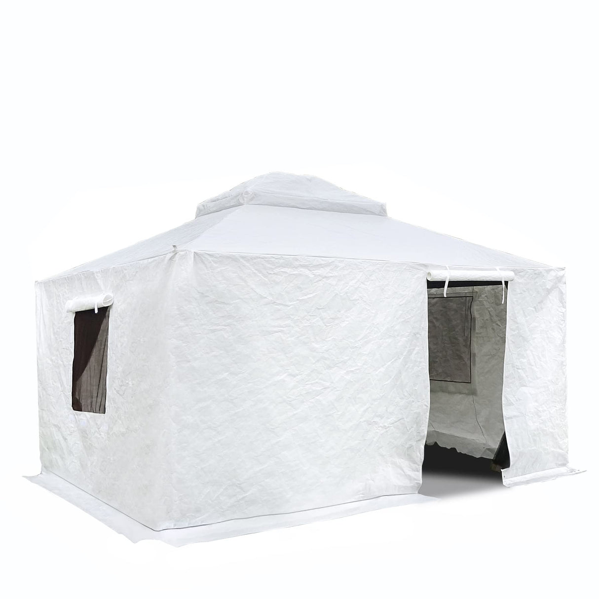 Gazebo Accessories 10' x 12' Universal Winter Gazebo Cover for Hardtop Gazebos,Enclosed Cover with Sidewalls and Mesh Windows Waterproof (White) by domi outdoor living domi outdoor living