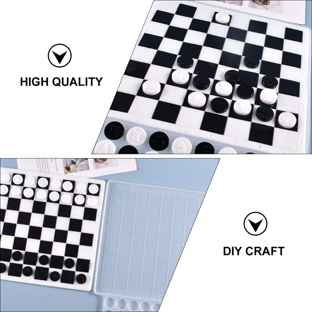 ARTIBETTER Chess Board Resin Mold Chess Table Epoxy Casting Mold International Chess Piece Silicone Mold for DIY Jewelry Crystal Crafts Making Tool ARTIBETTER