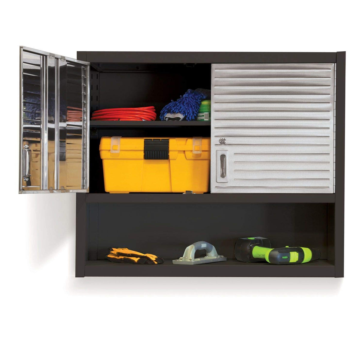 Seville Classics UltraHD Solid Steel Rolling Lockable Metal Storage Wall Cabinet Locker Organizer w/Adjustable Shelves for Garage, Warehouse, Office, Seville Classics
