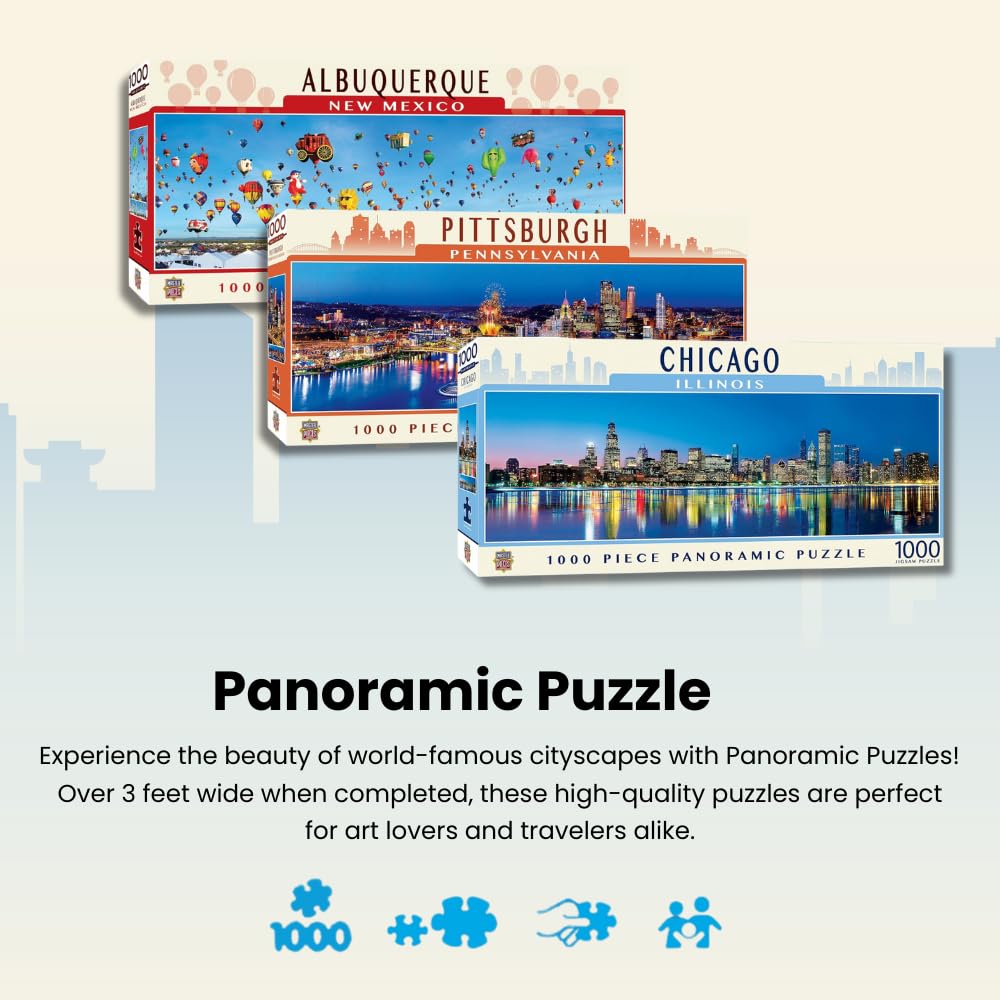 MasterPieces Cityscape Panoramics 1000 Puzzles Collection - Las Vegas 1000 Piece Jigsaw Puzzle Masterpieces