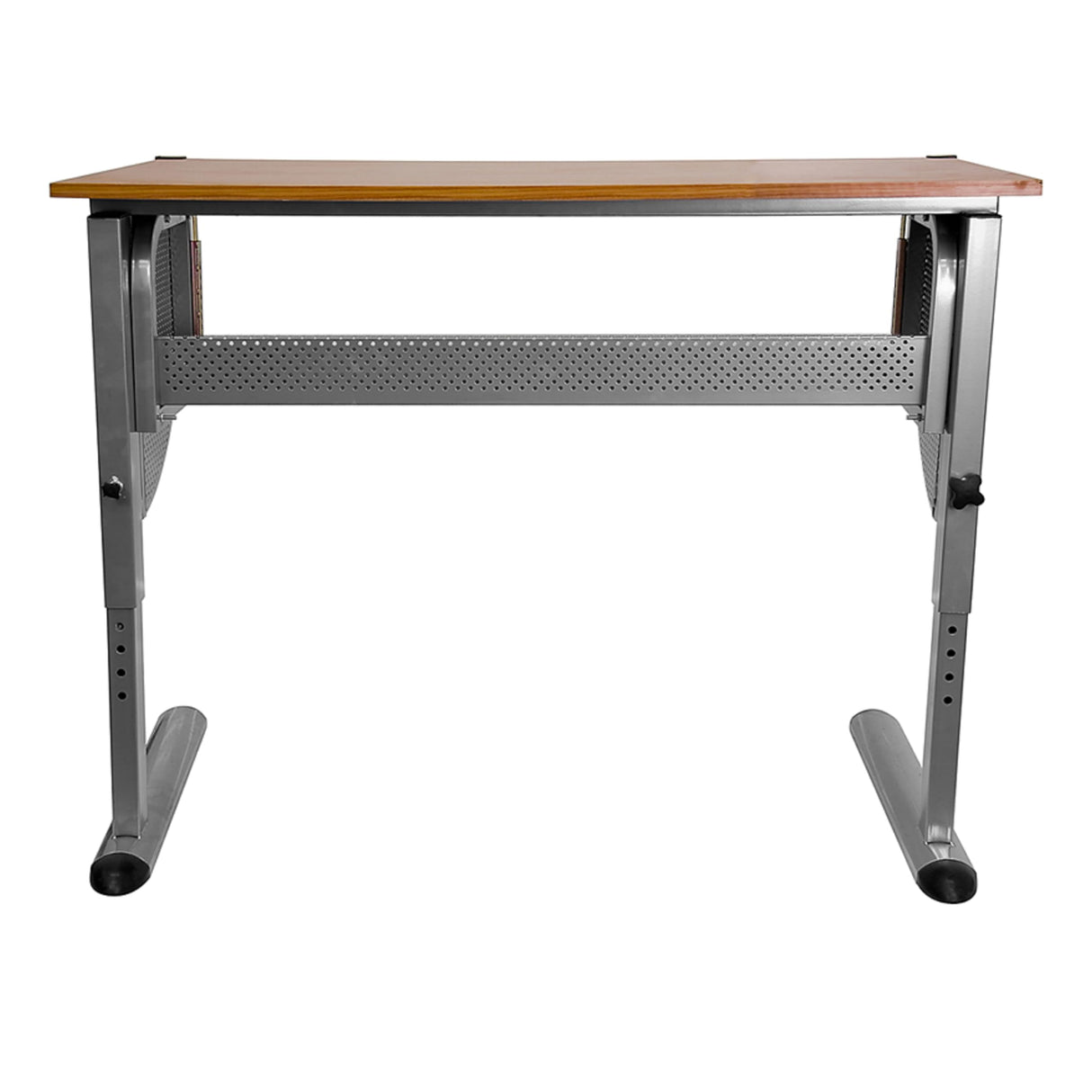 EMMA + OLIVER Adjustable Drawing and Drafting Table with Pewter Frame EMMA + OLIVER