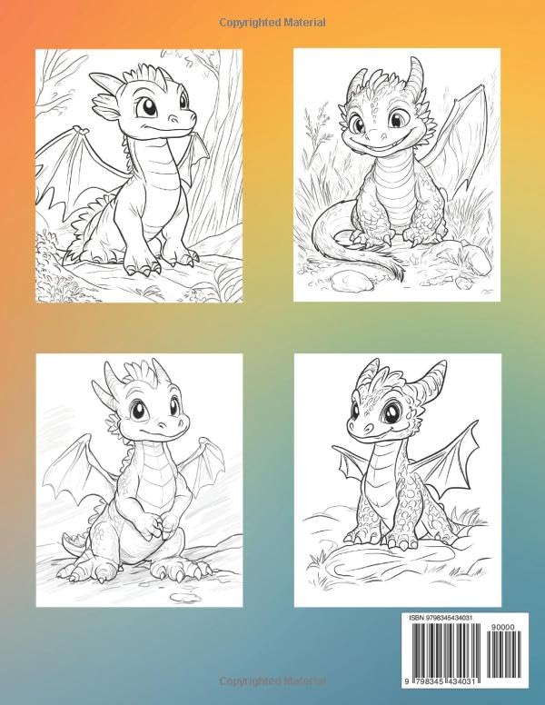 Baby Dragons Coloring Book for Kids Ages 8-12: Unleash a world of magic, creativity, and adorable baby dragons! WoodArtSupply