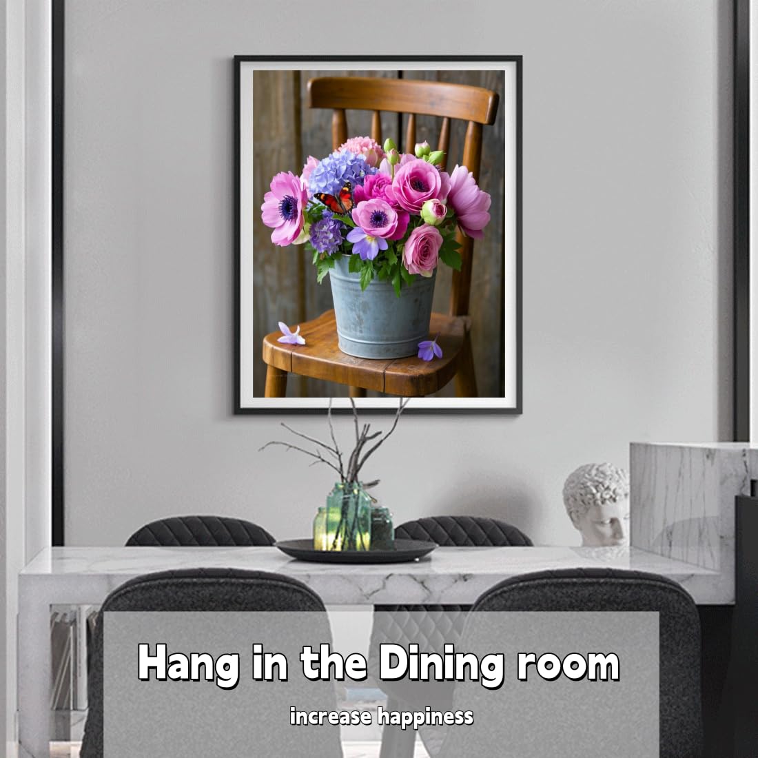 ACANDYL Flower DIY Paint by Numbers Kit for Adults Paint by Number for Adults Beginner Canvas Painting by Number Pink Peony Rose DIY Acrylic Oil Painting on Canvas Arts Craft Decoration 16x20 Inch ACANDYL