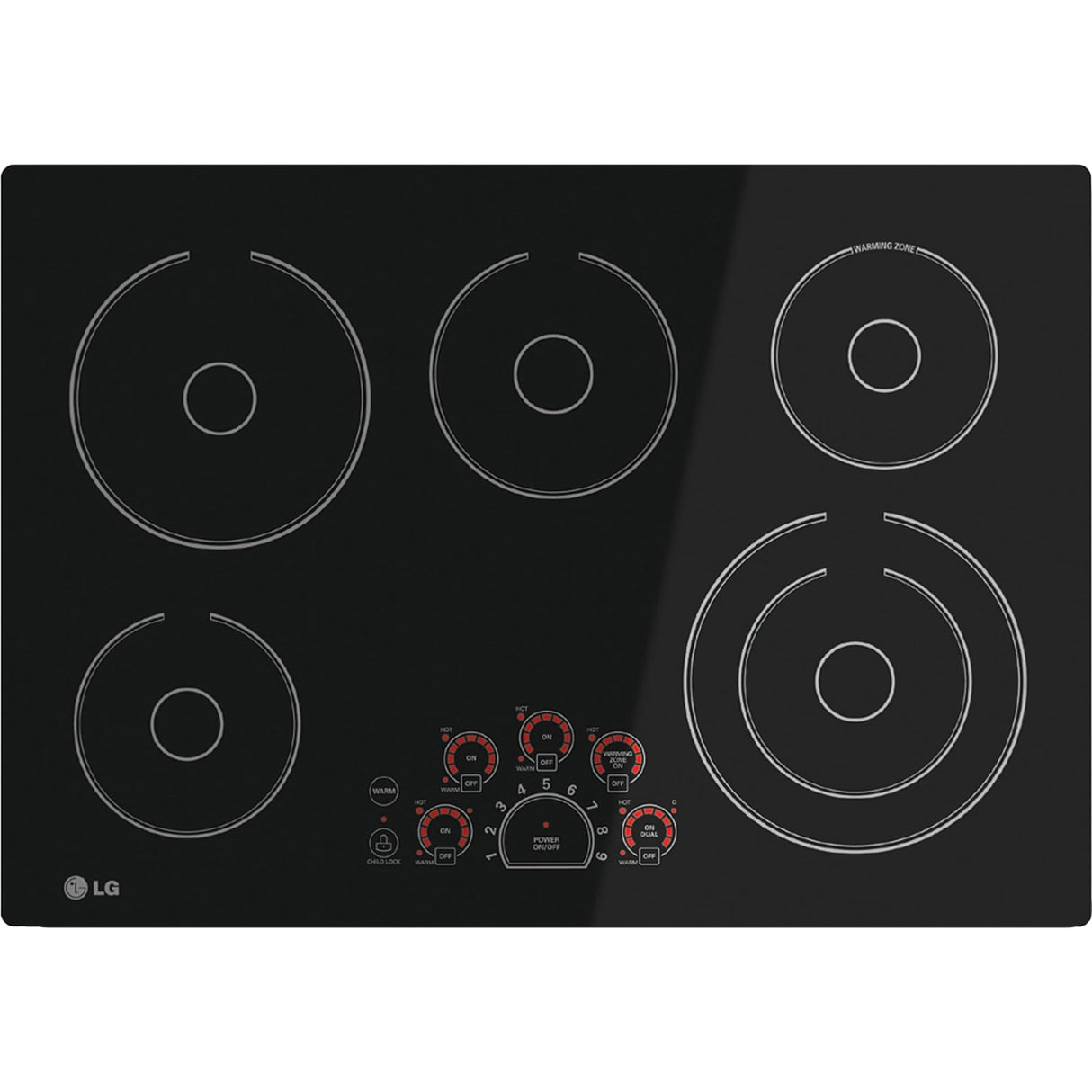 LG 30" BLACK RADIANT ELECTRIC SMOOTHTOP COOKTOP WITH SMOOTHTOUCH CONTROLS LCE3010SB LG