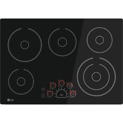 LG 30" BLACK RADIANT ELECTRIC SMOOTHTOP COOKTOP WITH SMOOTHTOUCH CONTROLS LCE3010SB