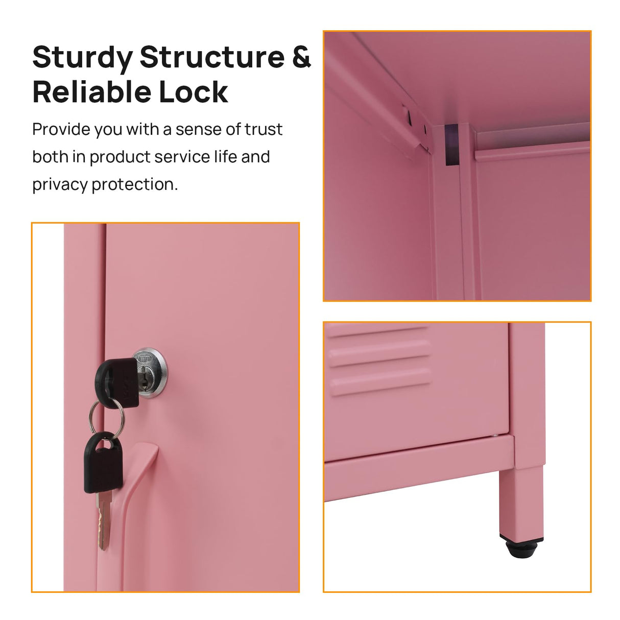 ALBAD Compact Metal Nightstand with Lockable Cabinet and Open Shelf, Modern Bedside Table, Versatile Side Table for Bedroom, Living Room, or Office ALBAD