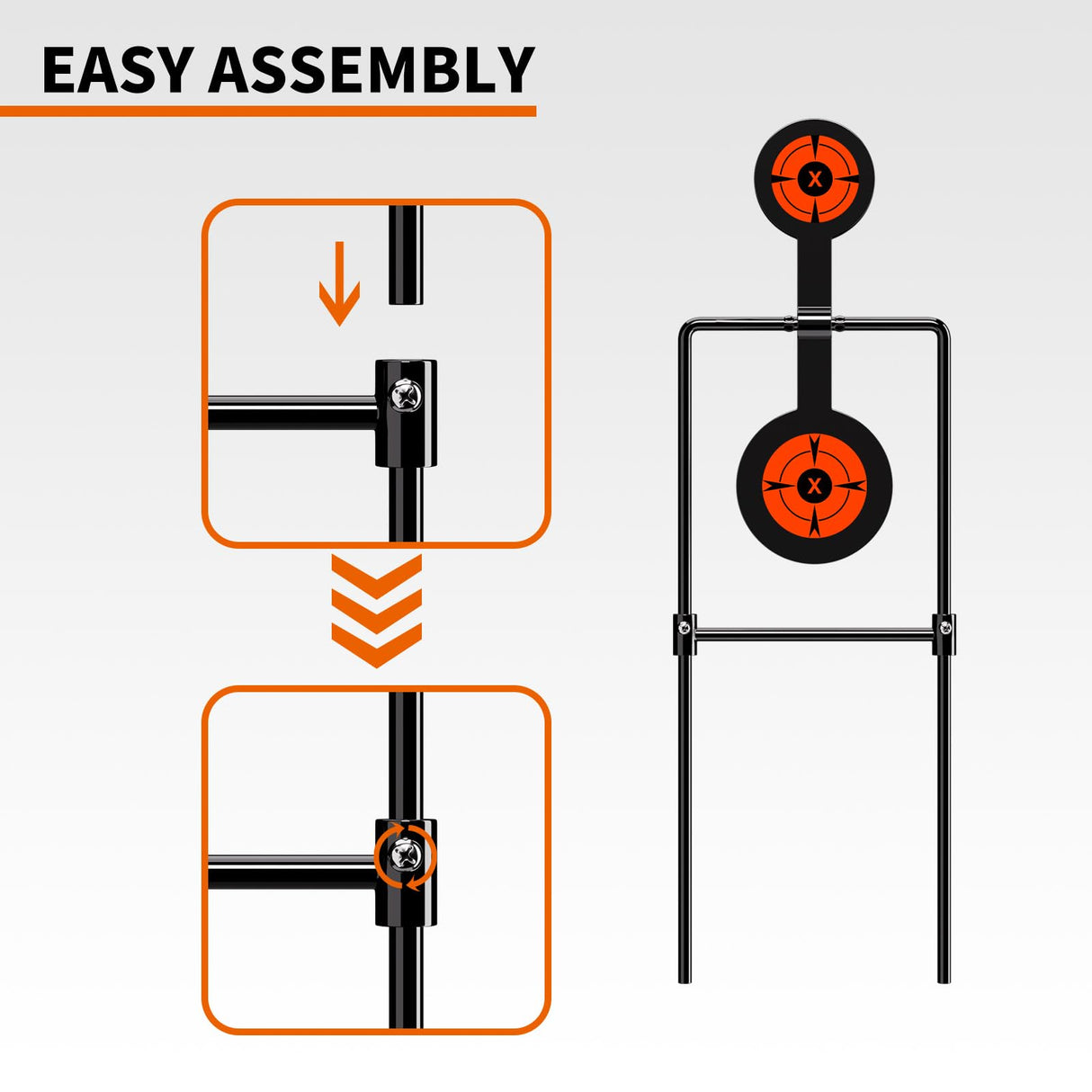 Highwild Double Spinner Shooting Targets - Auto Reset Steel Target - for Centerfire Handguns Up to .44 Magnum Highwild