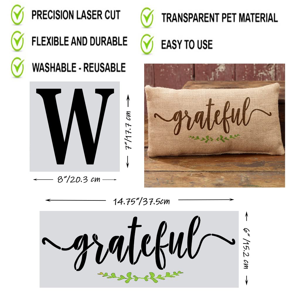 22PCS Large Letter Welcome Stencils for Painting on Wood - Vertical Welcome and Home Sweet Home Stencils - Farmhouse Christmas Stencils for Crafts Reusable -Paint Stencils for Wood Signs & Canvas DLY LIFESTYLE