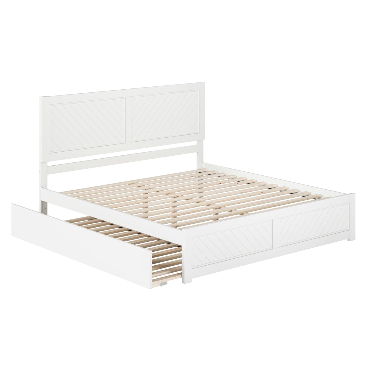 AFI, Canyon King Platform Bed with Matching Footboard & Twin XL Trundle, White AFI