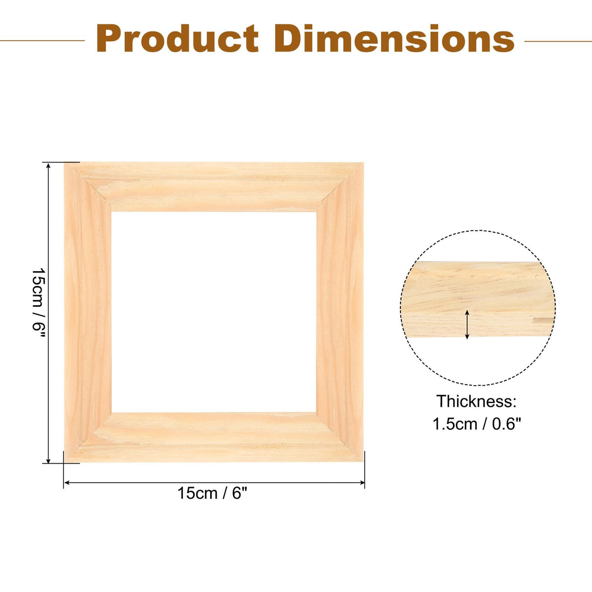 uxcell 2 Pcs DIY Canvas Stretcher Bars, 6 x 6 Inch Canvas Frame Wooden Frames Kit Sturdy Stretcher Frames for Oil Paintings Prints Posters uxcell