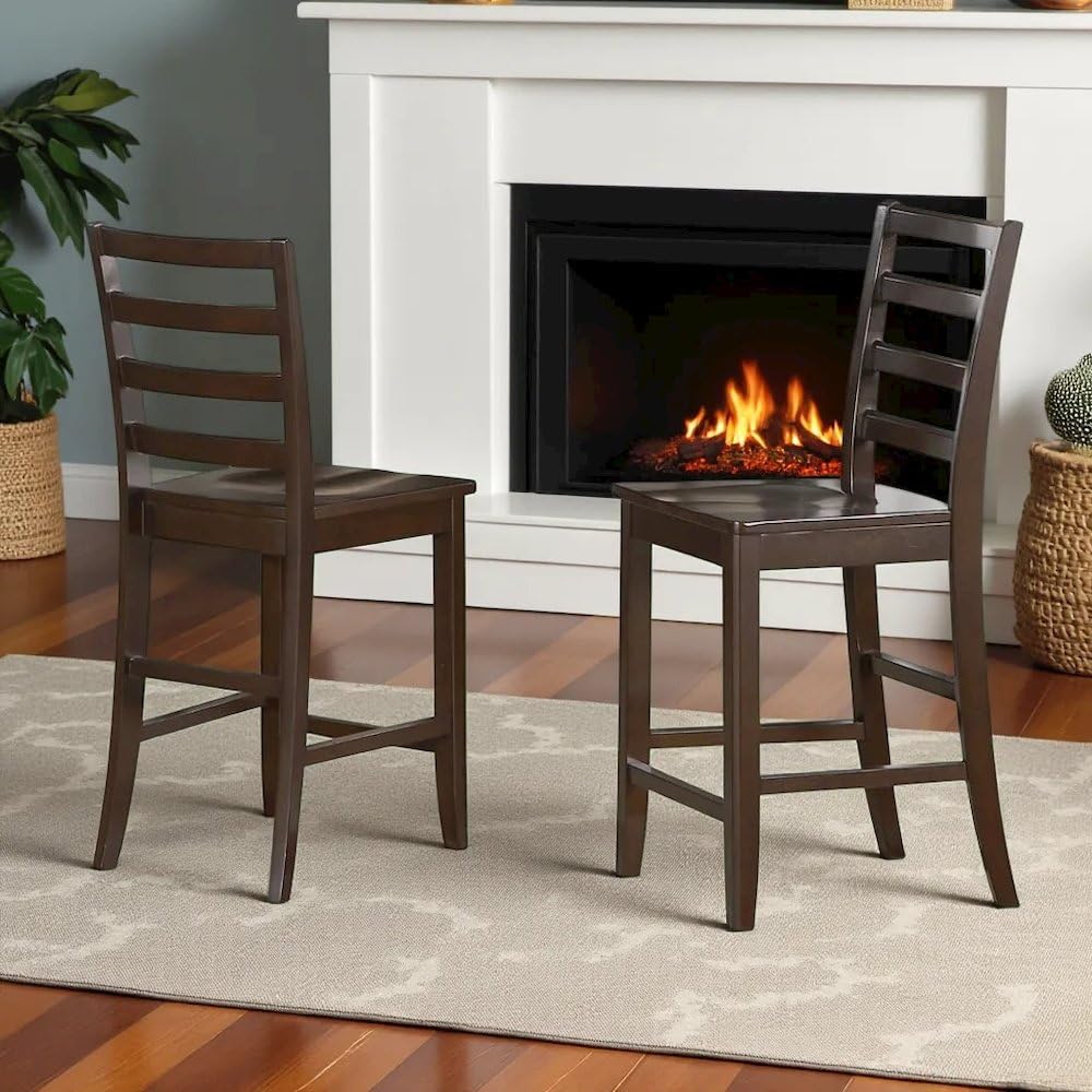 Furnifact 9-Piece Square Dining Table Set – Counter Height Table with 8 Chairs – Sturdy Wooden Construction for Dining Room or Kitchen Furnifact